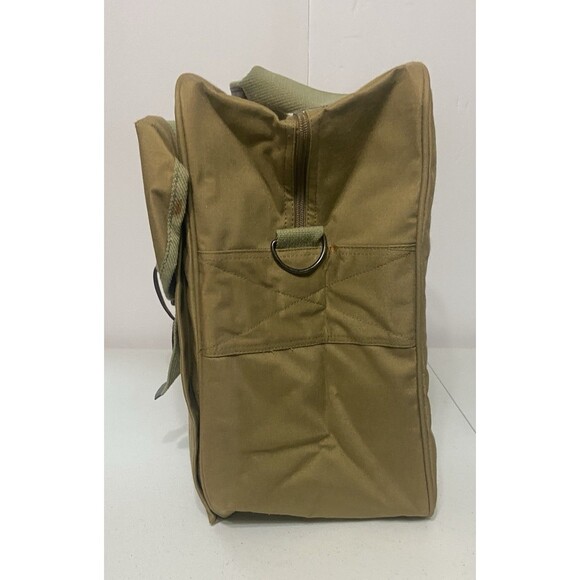 Vintage Chaps Ralph Lauren Canvas Khaki Duffel Bag 3 Pockets Military Surplus - Picture 13 of 16